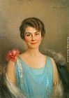 Blue Canvas Paintings - A Portrait of a Lady in Blue